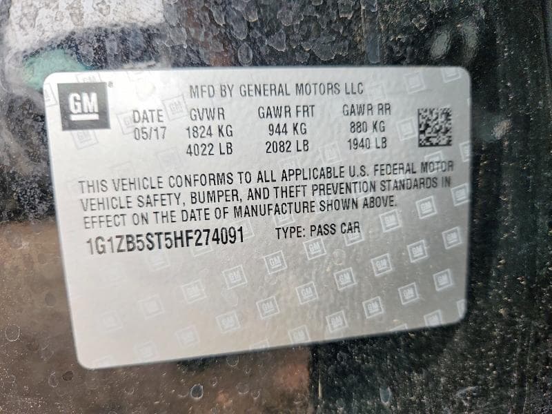 2017 CHEVROLET MALIBU LS 12