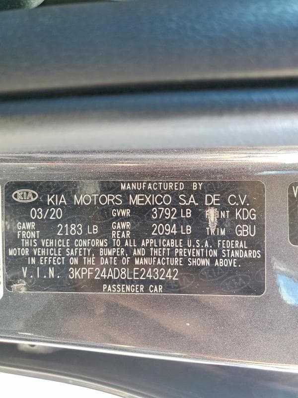 2020 KIA FORTE LXS 12