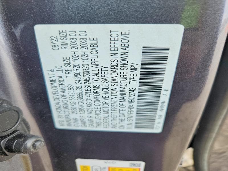 2022 HONDA PILOT ELITE 13