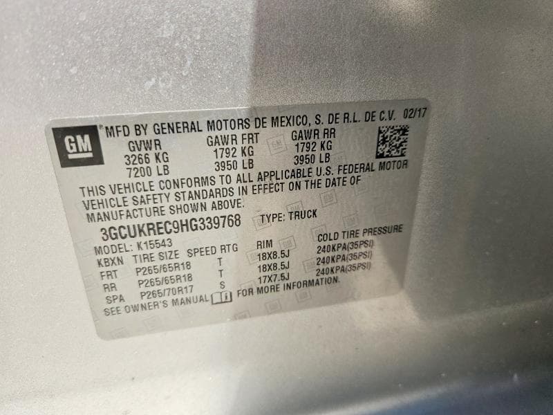 2017 CHEVROLET SILVERADO K1500 LT 12