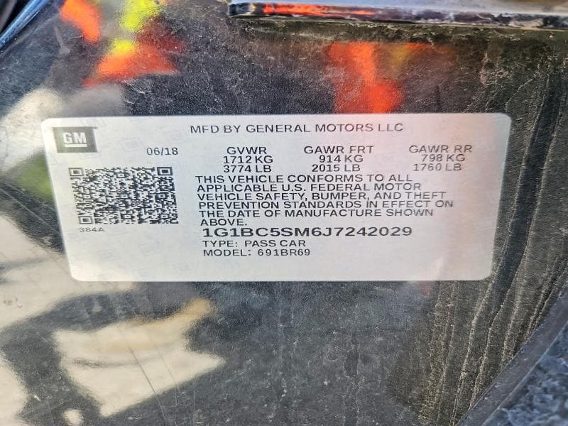 2018 CHEVROLET CRUZE LS 12
