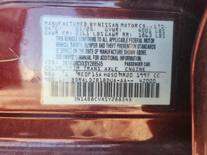 2025 NISSAN SENTRA SV 12