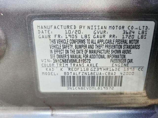 2021 NISSAN VERSA SV SV 13