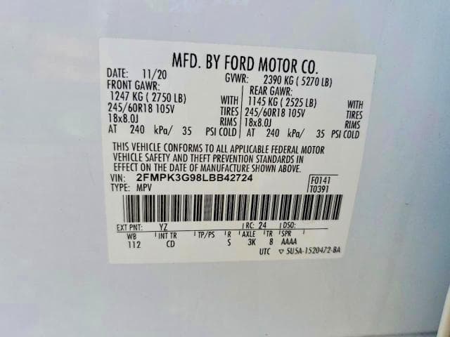 2020 FORD EDGE SE SE 13