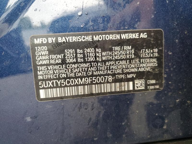 2021 BMW X3 XDRIVE30I 12