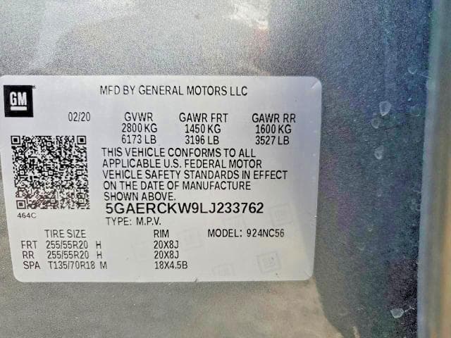 2020 BUICK ENCLAVE PREMIUM PREMIUM 12
