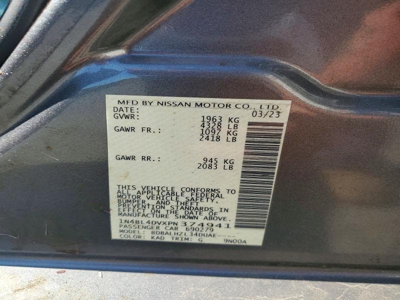 2023 NISSAN ALTIMA SV 12
