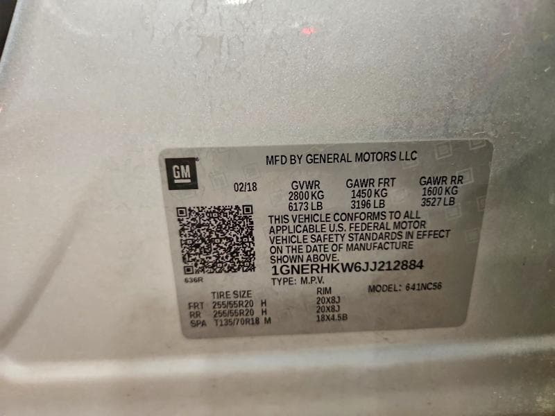 2018 CHEVROLET TRAVERSE LT 13