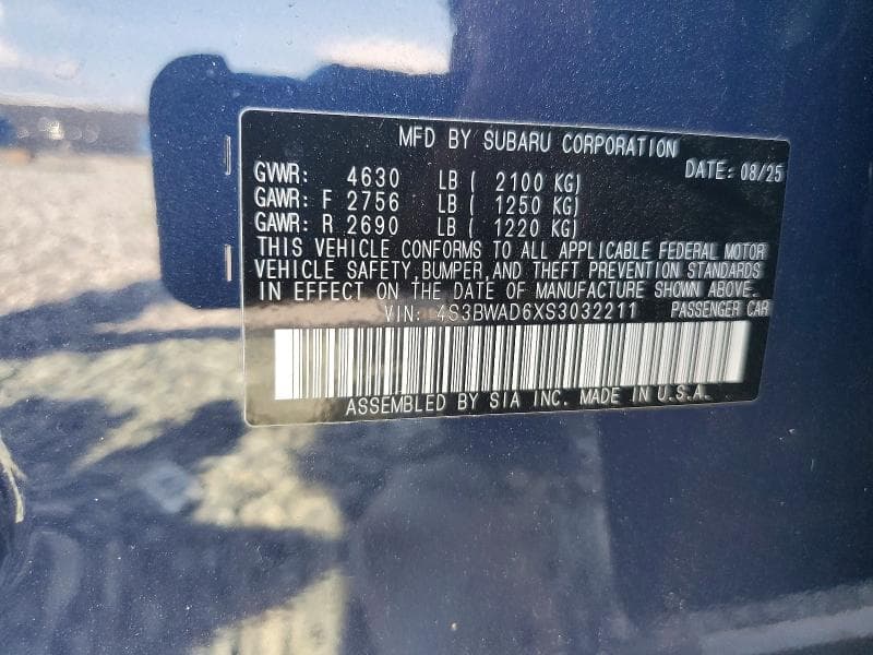 2025 SUBARU LEGACY PREMIUM 12