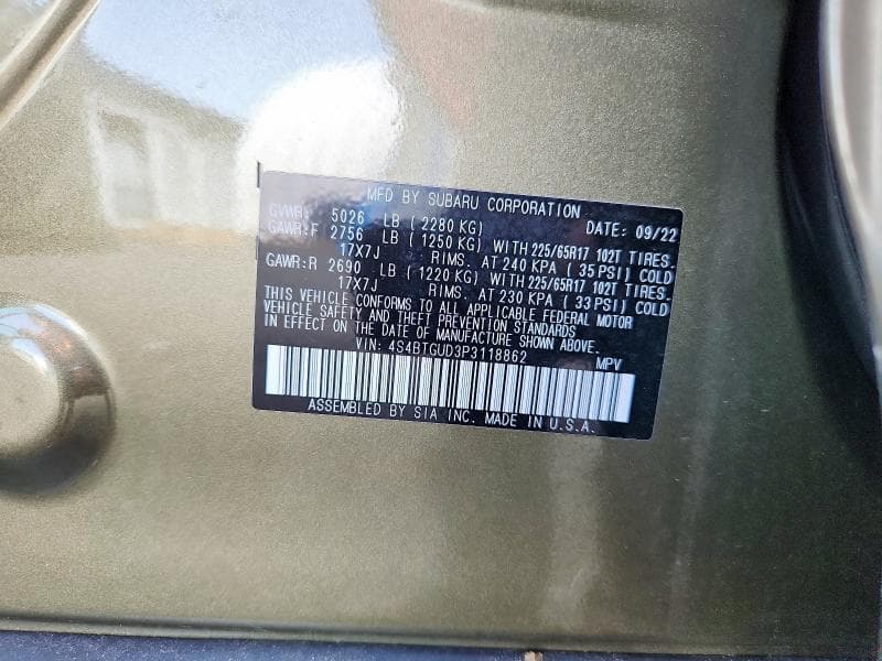 2023 SUBARU OUTBACK WILDERNESS 13