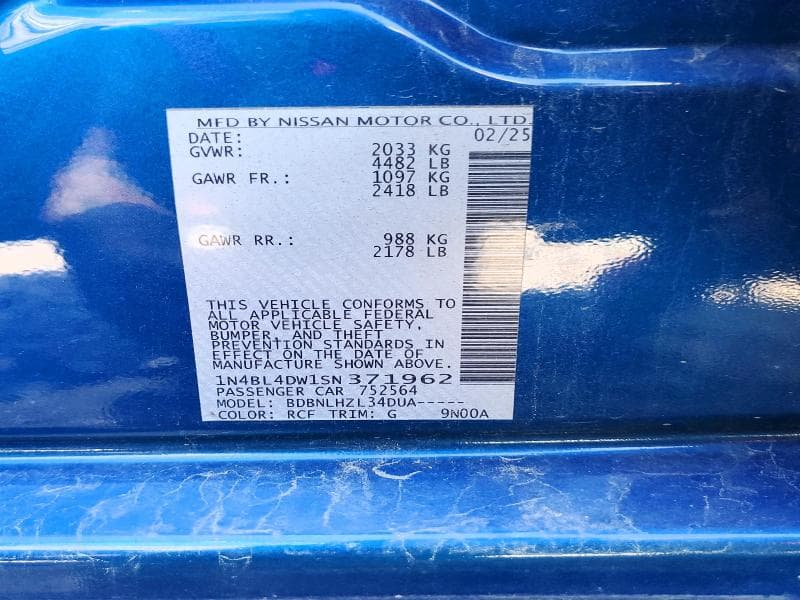 2025 NISSAN ALTIMA SV 12