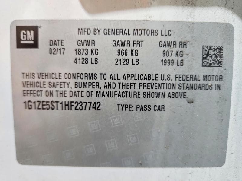 2017 CHEVROLET MALIBU LT 12