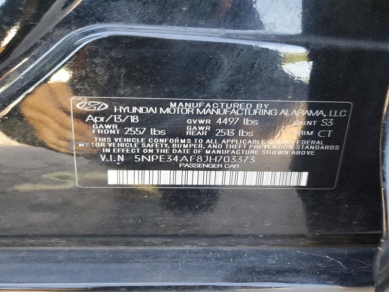 2018 HYUNDAI SONATA LIMITED 12
