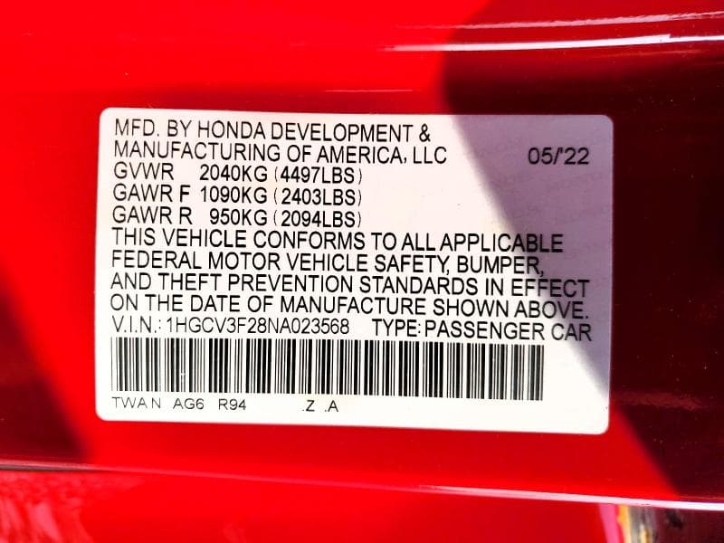 2022 HONDA ACCORD HYBRID SPORT 12