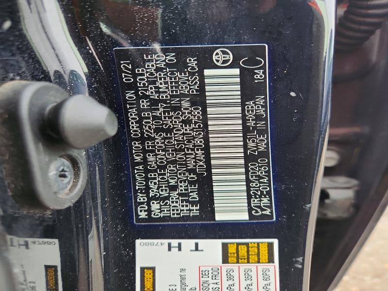 2022 TOYOTA PRIUS LE 12