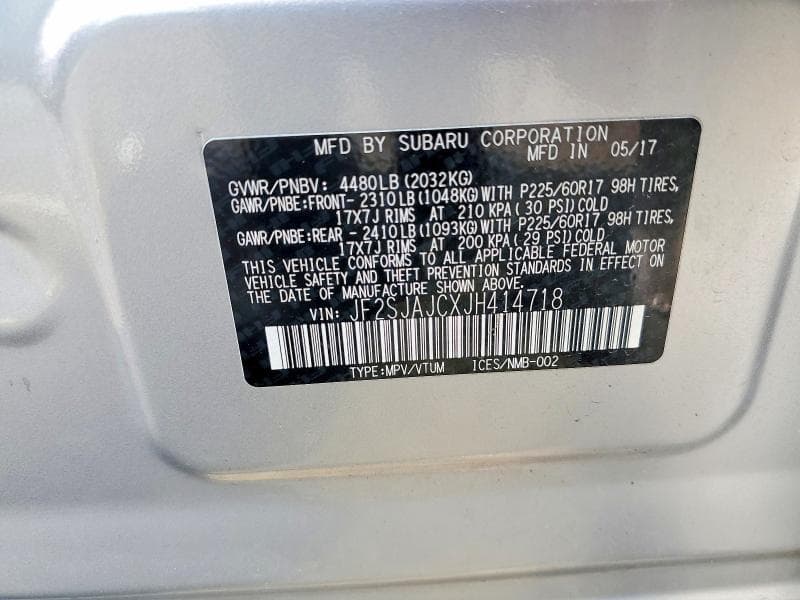2018 SUBARU FORESTER 2.5I LIMITED 13