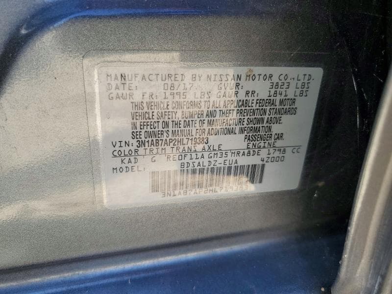 2017 NISSAN SENTRA SV 12