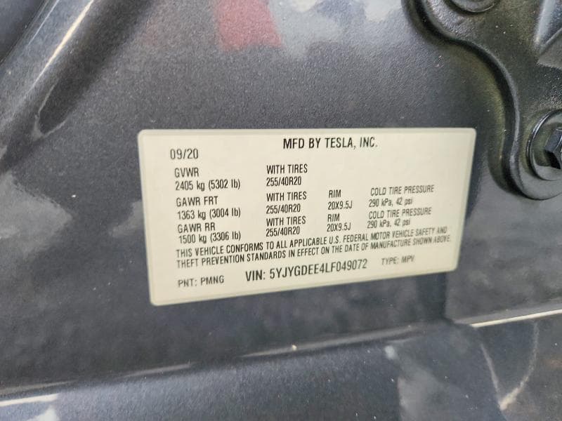 2020 TESLA MODEL Y 12
