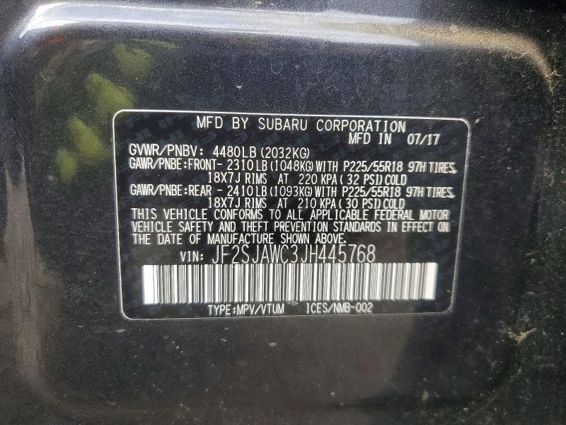 2018 SUBARU FORESTER 2.5I TOURING 13