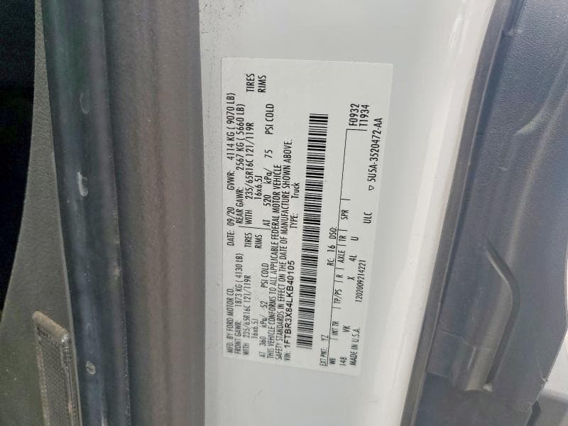 2020 FORD TRANSIT T-250 13