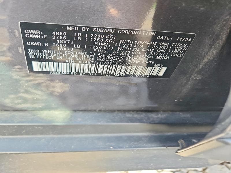 2025 SUBARU OUTBACK ONYX EDITION 14