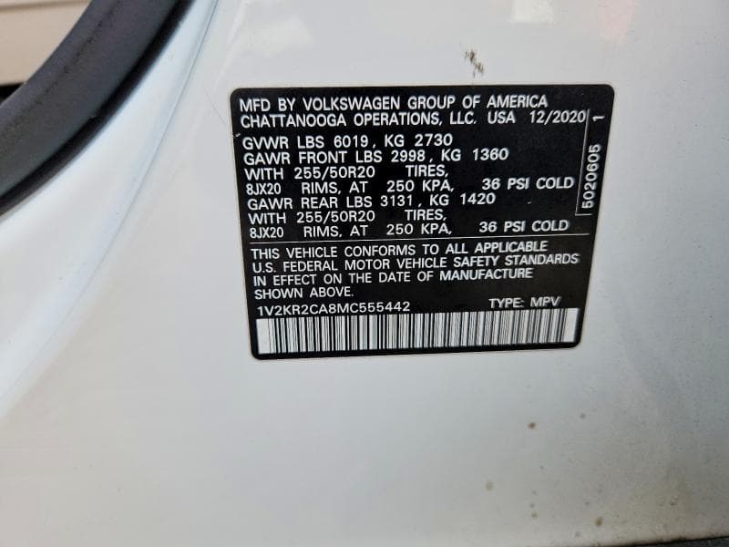 2021 VOLKSWAGEN ATLAS SE 12