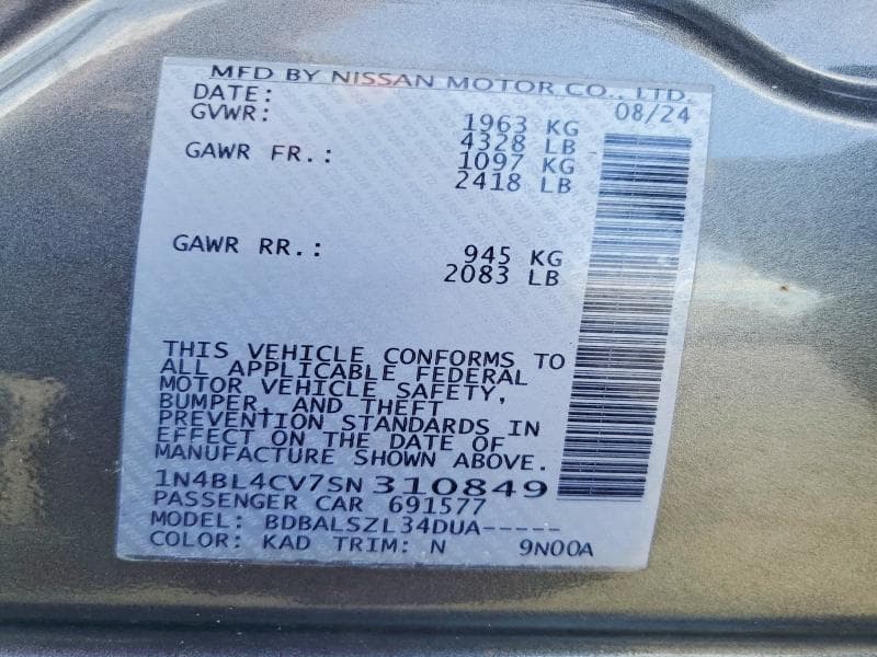 2025 NISSAN ALTIMA SR SR 12