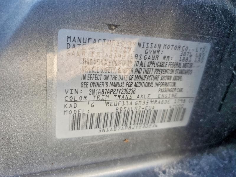 2018 NISSAN SENTRA SR 12
