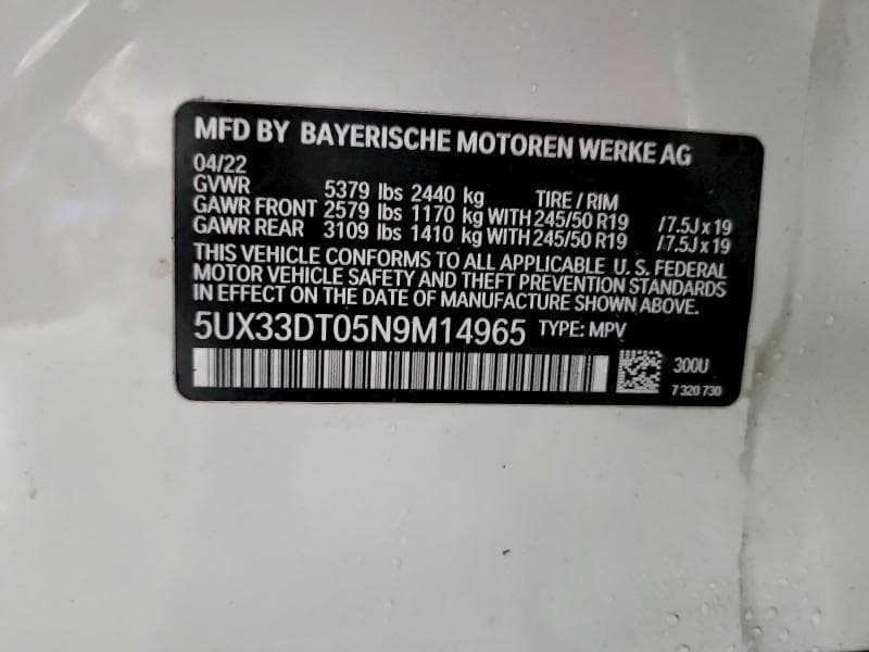 2022 BMW X4 XDRIVE30I XDRIVE30I 13
