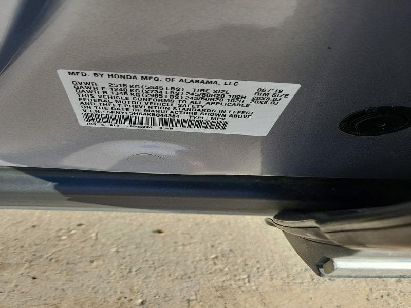 2019 HONDA PILOT TOURING 14