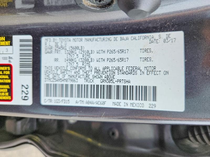 2017 TOYOTA TACOMA TRD SPORT 12