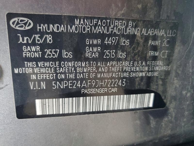 2018 HYUNDAI SONATA SE 12