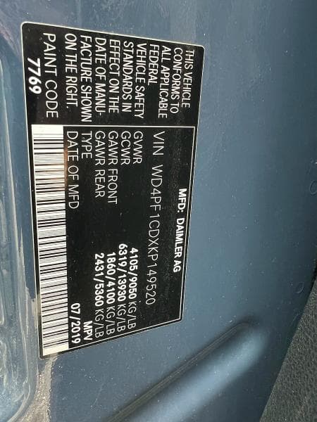 2019 MERCEDES-BENZ SPRINTER 2500/3500 10