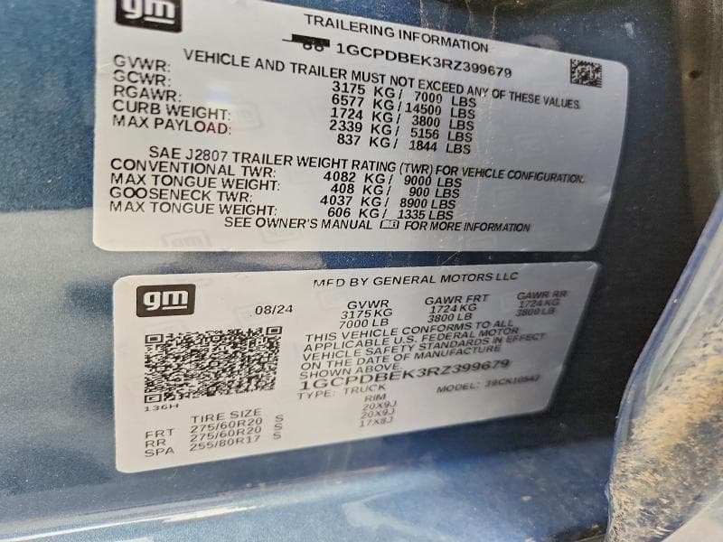2024 CHEVROLET SILVERADO K1500 CUSTOM K1500 CUSTOM 12