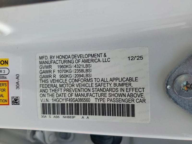 2025 HONDA ACCORD SE SE 12