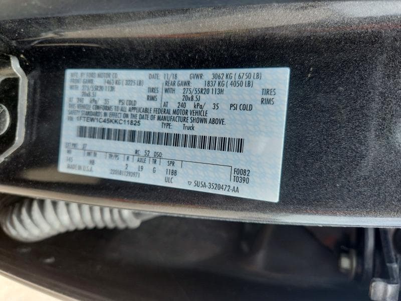 2019 FORD F150 SUPERCREW 12