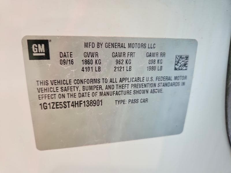 2017 CHEVROLET MALIBU LT 12