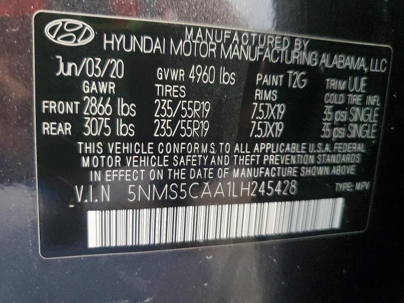 2020 HYUNDAI SANTA FE LIMITED 2.0T LIMITED 2.0T 14