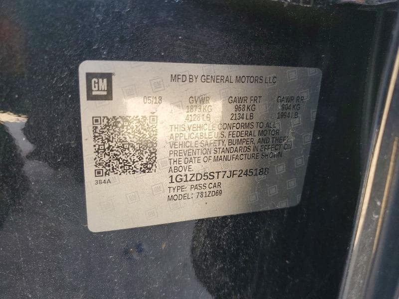 2018 CHEVROLET MALIBU LT 13