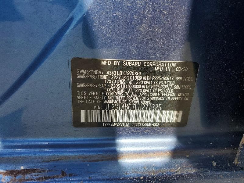 2020 SUBARU CROSSTREK 14