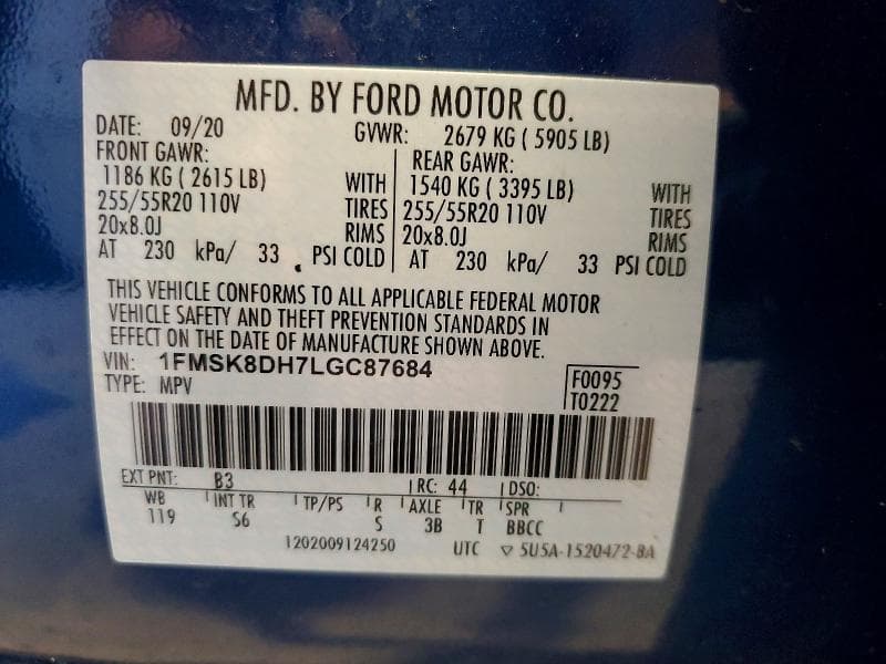 2020 FORD EXPLORER XLT 13