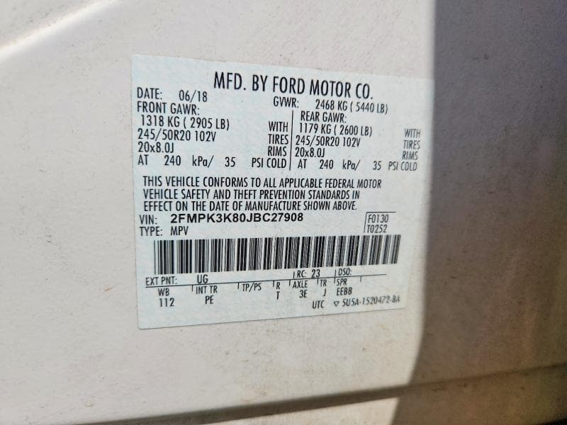 2018 FORD EDGE TITANIUM 13