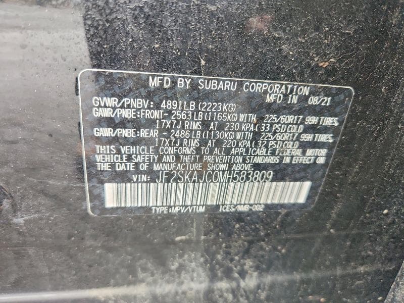 2021 SUBARU FORESTER PREMIUM 13