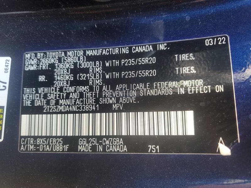 2022 LEXUS RX 350 F SPORT 350 F SPORT 14
