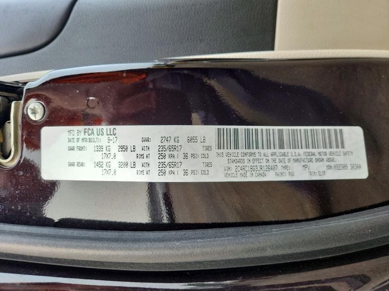 2018 CHRYSLER PACIFICA TOURING L 13