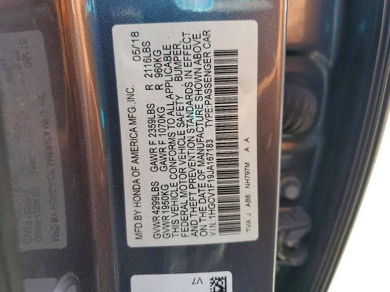 2018 HONDA ACCORD LX LX 13