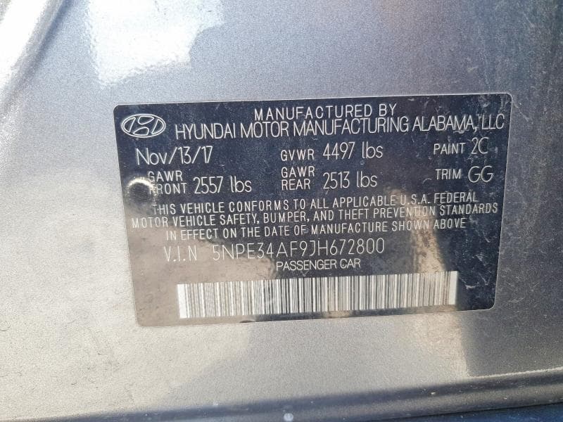 2018 HYUNDAI SONATA SEL SEL 13