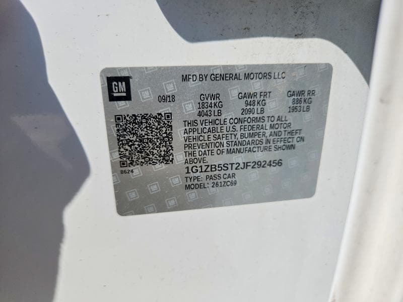 2018 CHEVROLET MALIBU LS 12