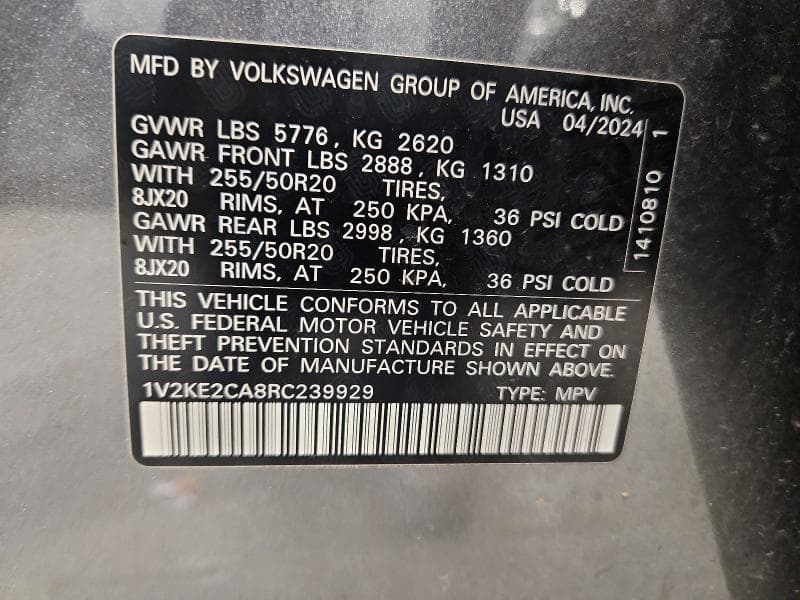 2024 VOLKSWAGEN ATLAS CROSS SPORT SE 13
