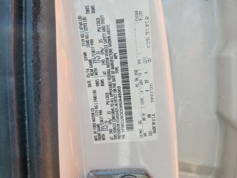 2017 FORD ESCAPE SE 12